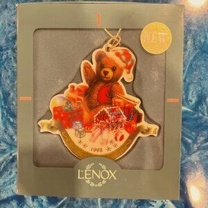 Lenox 1998 Baby's First Christmas Teddy Bear Presents Ornament